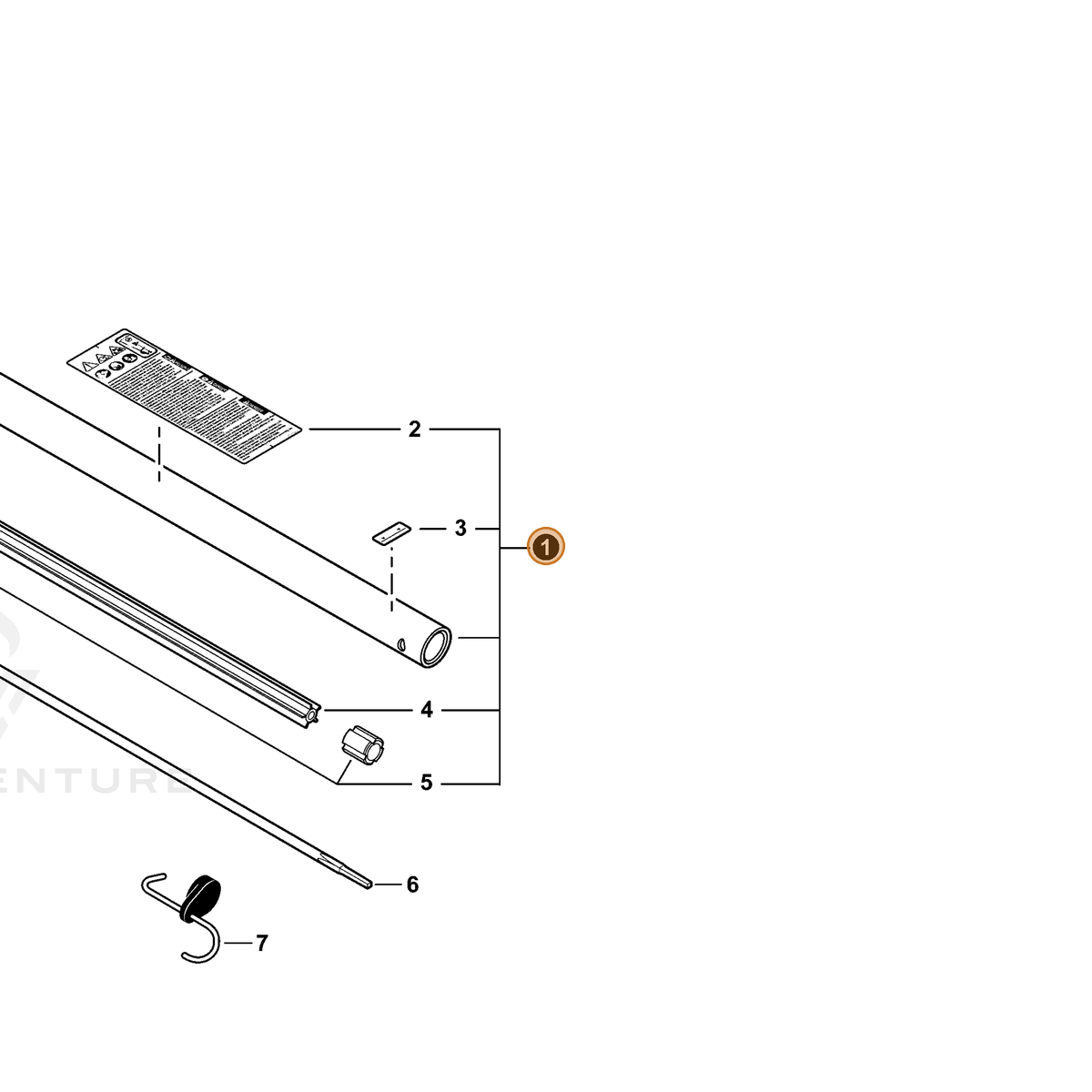 Echo part C059000250 — IPL diagram snippet (6x zoom, amber highlight)