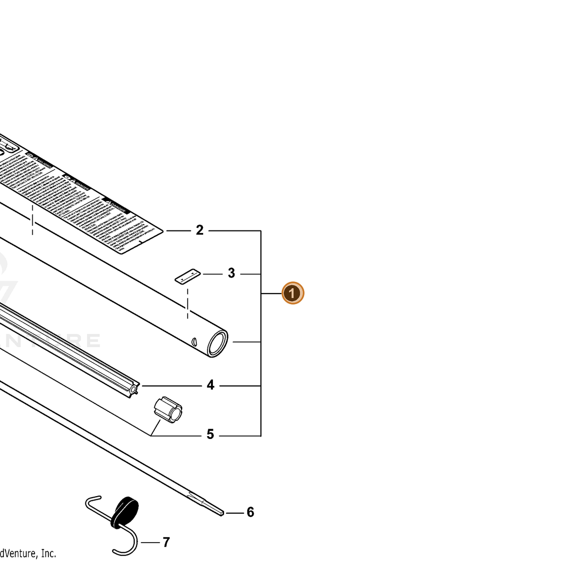 Echo part C059000270 — IPL diagram snippet (6x zoom, amber highlight)