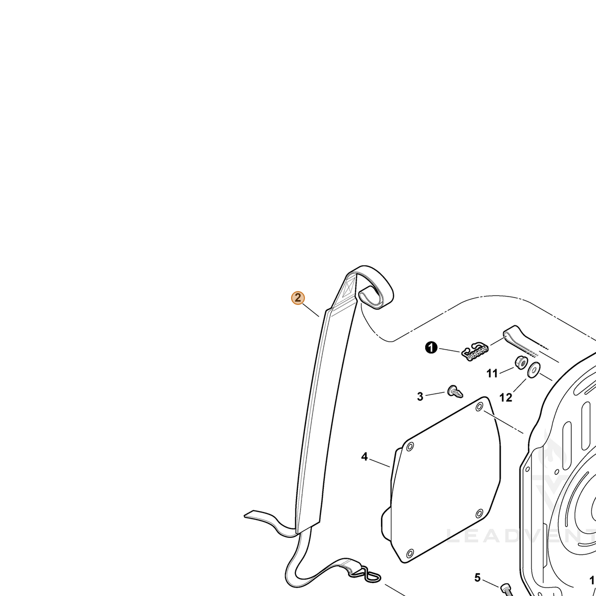 ECHO part C061000111 — IPL diagram snippet (6x zoom, amber highlight)