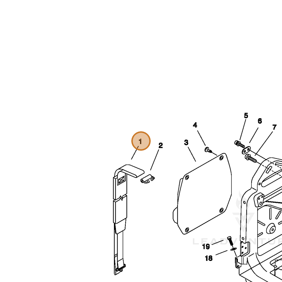 ECHO part C061000190 — IPL diagram snippet (6x zoom, amber highlight)
