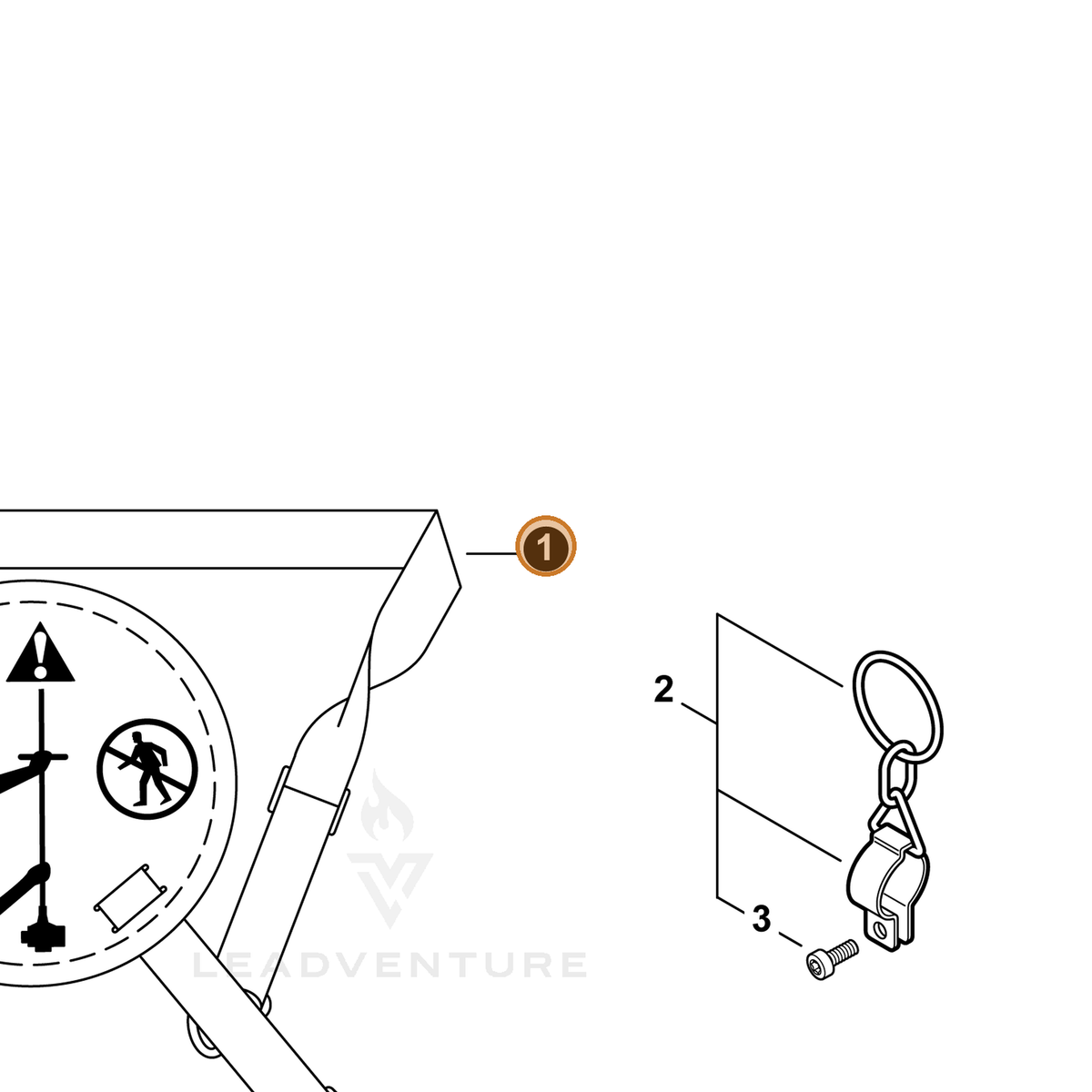 ECHO part C062000680 — IPL diagram snippet (6x zoom, amber highlight)