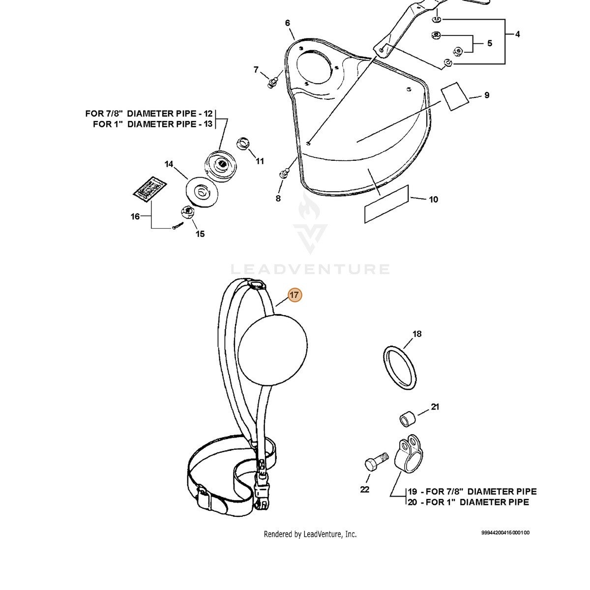 ECHO part C062000690 — IPL diagram snippet (6x zoom, amber highlight)