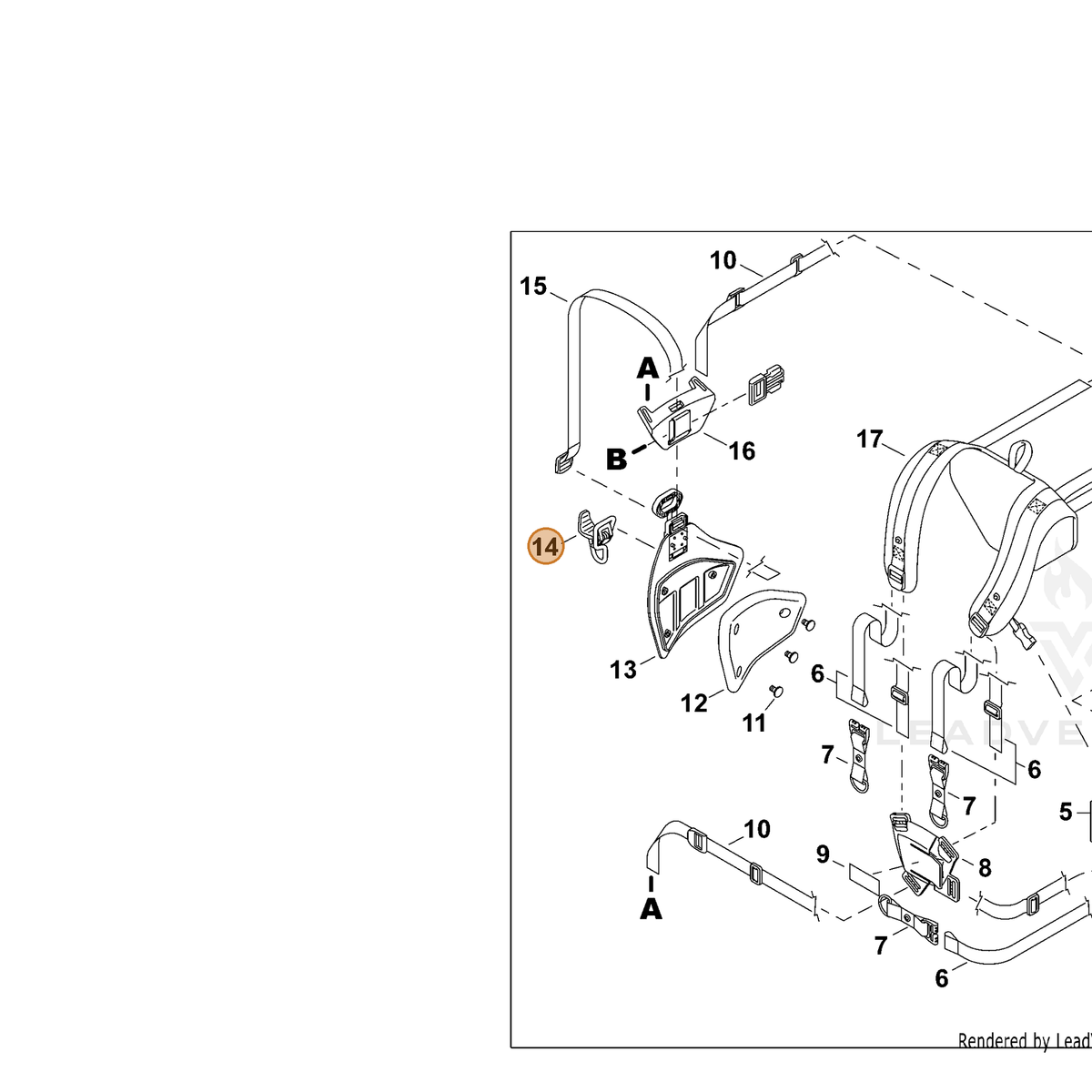 ECHO part C063000050 — IPL diagram snippet (6x zoom, amber highlight)