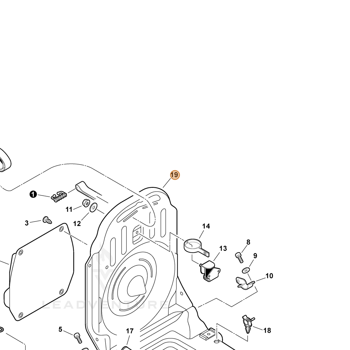 ECHO part C066000004 — IPL diagram snippet (6x zoom, amber highlight)