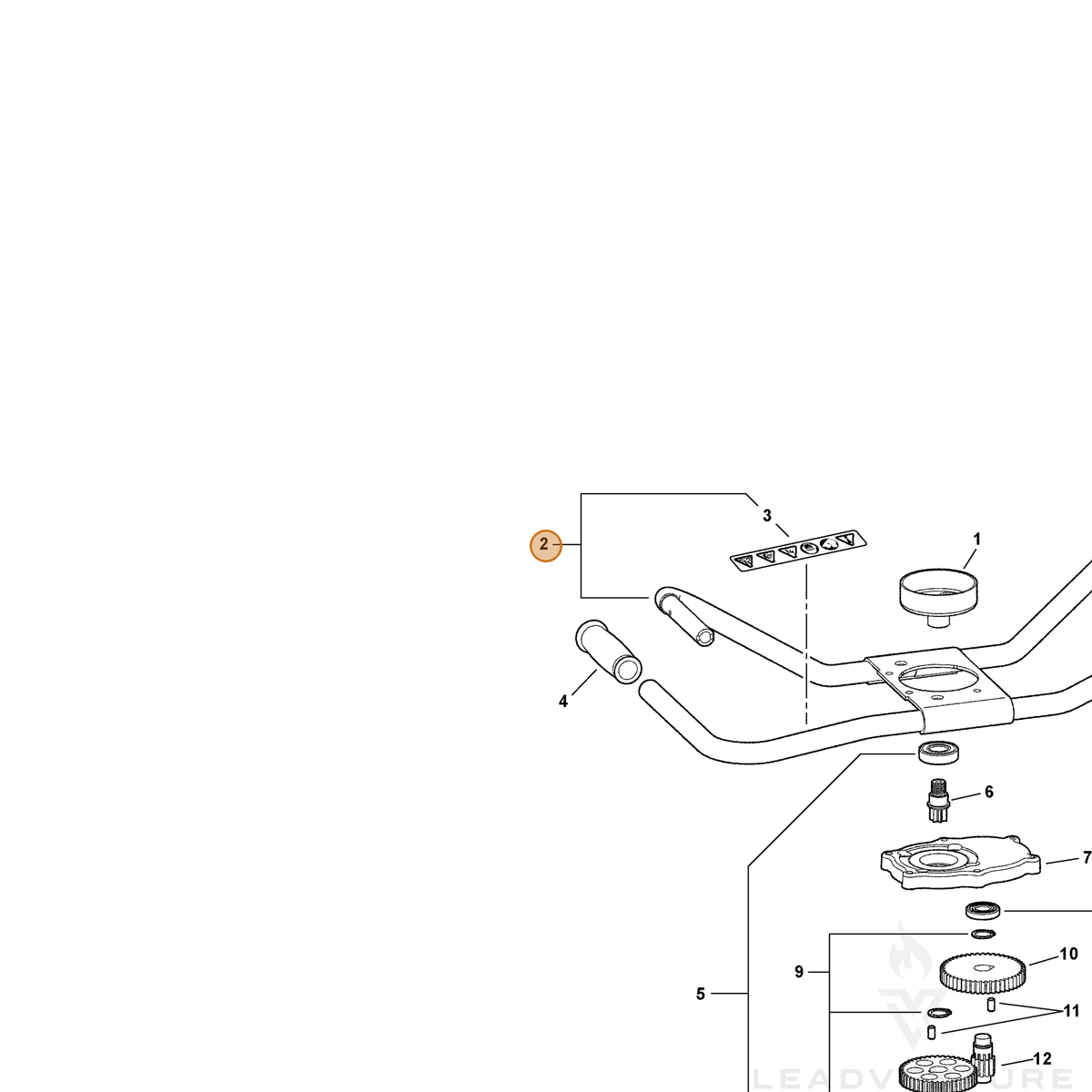 ECHO part C080000001 — IPL diagram snippet (6x zoom, amber highlight)