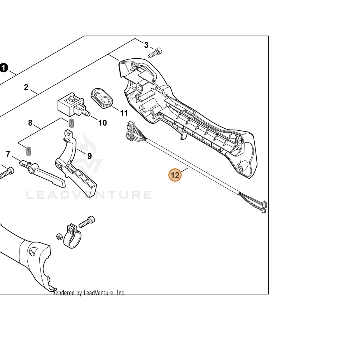 ECHO part C130000640 — IPL diagram snippet (6x zoom, amber highlight)
