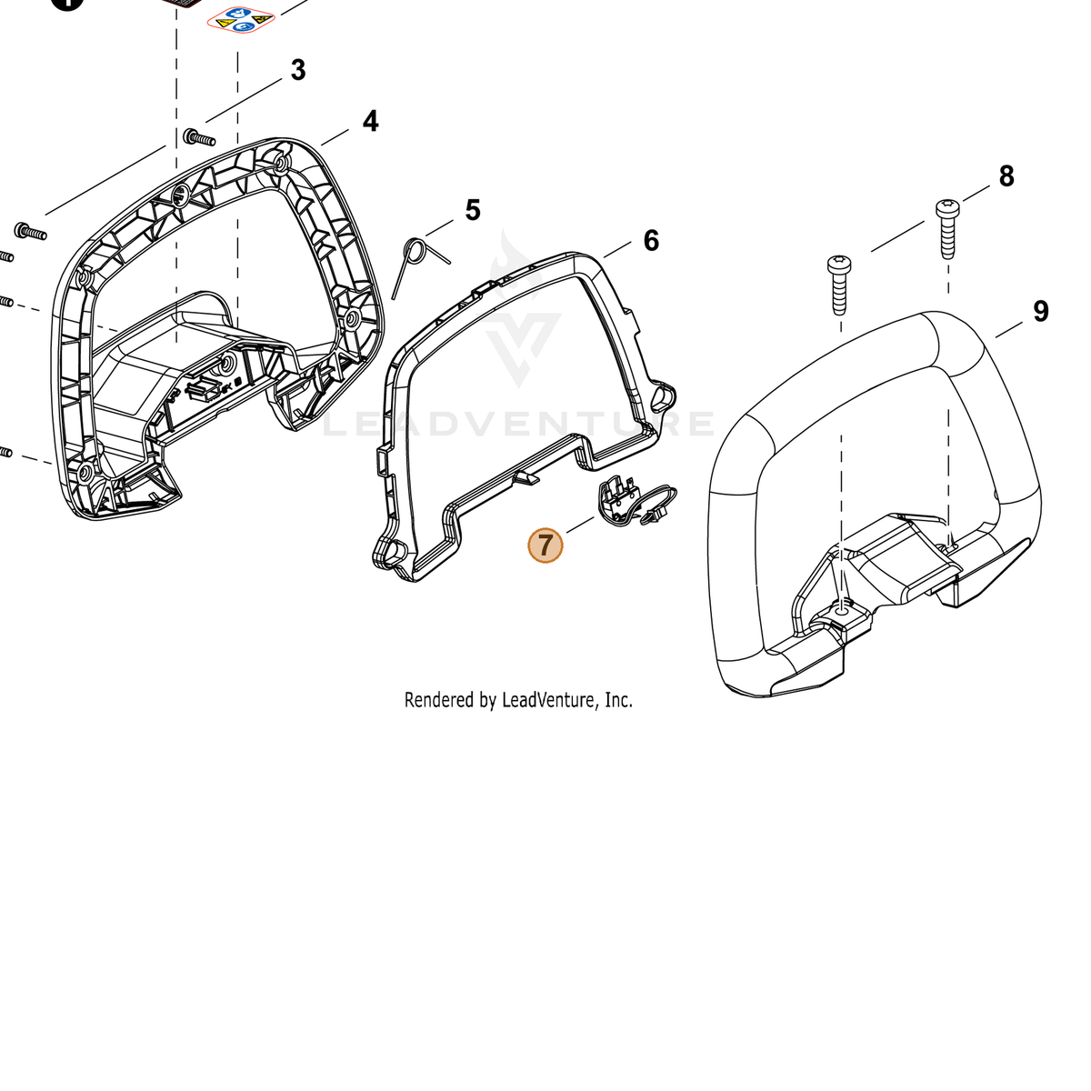 ECHO part C130001270 — IPL diagram snippet (6x zoom, amber highlight)