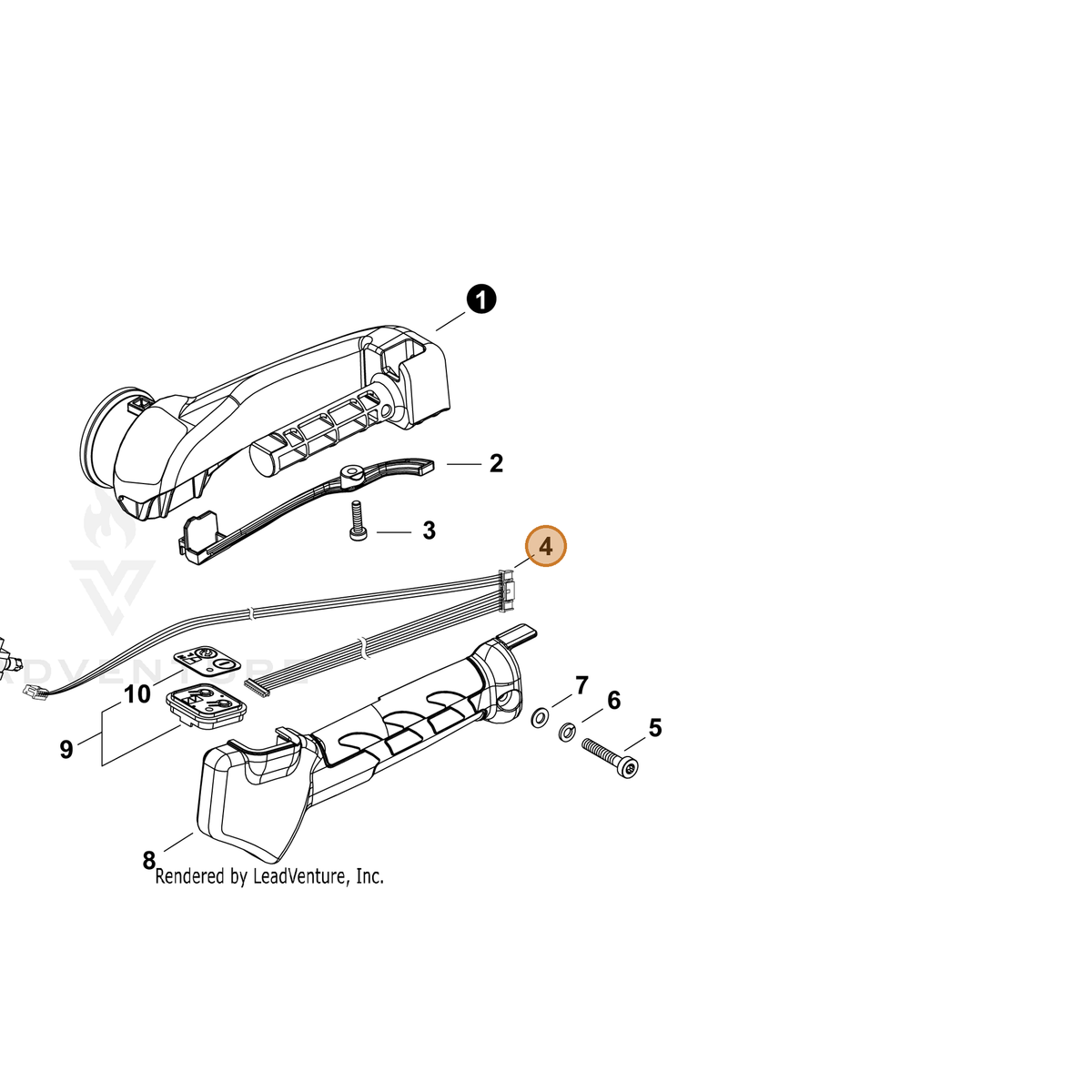 ECHO part C130001290 — IPL diagram snippet (6x zoom, amber highlight)