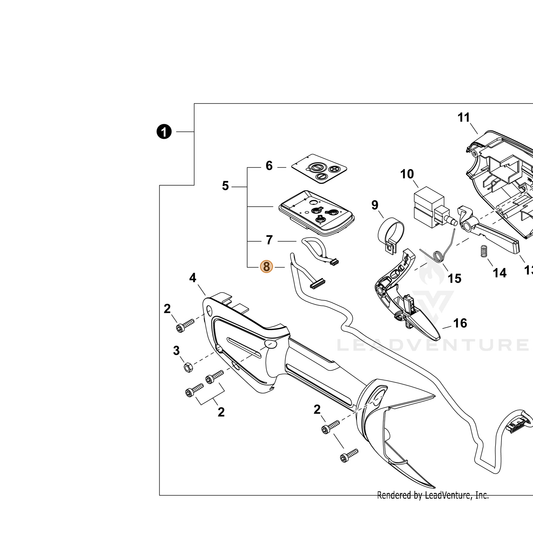 Echo part C130001370 — IPL diagram snippet (6x zoom, amber highlight)