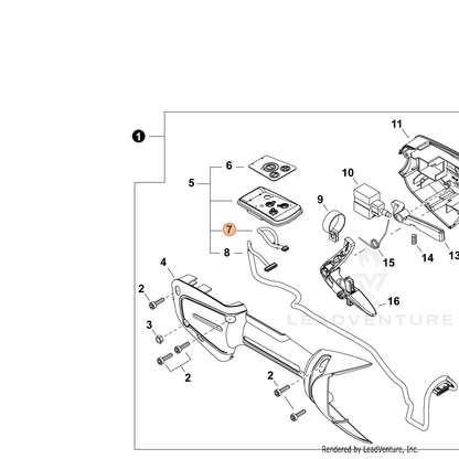 Echo part C130001380 — IPL diagram snippet (6x zoom, amber highlight)