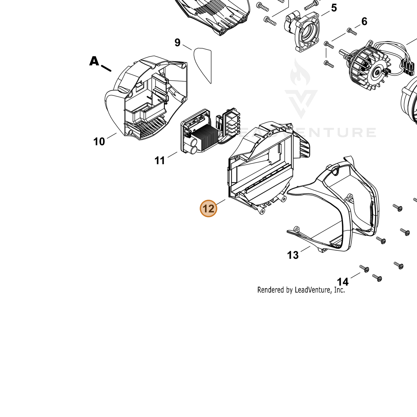 ECHO part C146000030 — IPL diagram snippet (6x zoom, amber highlight)