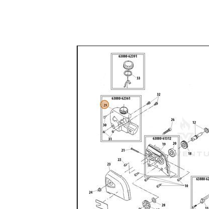 ECHO part C200000110 — IPL diagram snippet (6x zoom, amber highlight)
