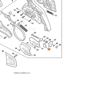 ECHO part C233000080 — IPL diagram snippet (6x zoom, amber highlight)
