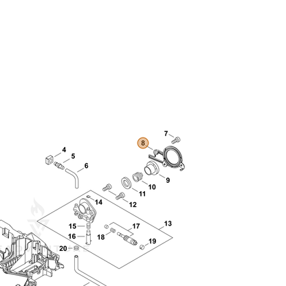 ECHO part C236000160 — IPL diagram snippet (6x zoom, amber highlight)