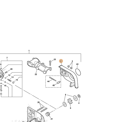 ECHO part C300000001 — IPL diagram snippet (6x zoom, amber highlight)