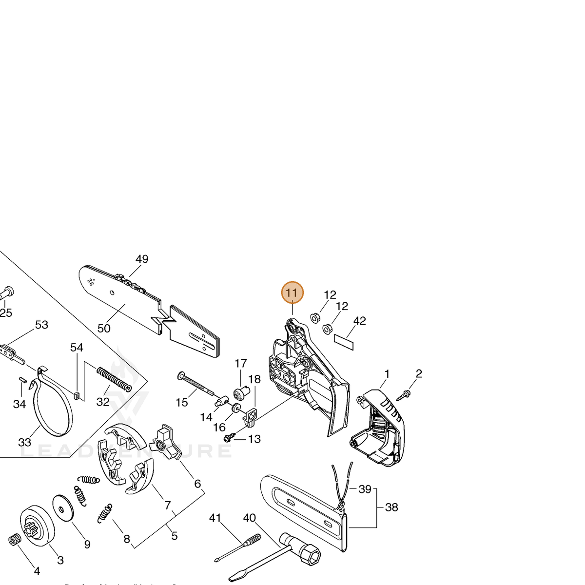 ECHO part C300000242 — IPL diagram snippet (6x zoom, amber highlight)