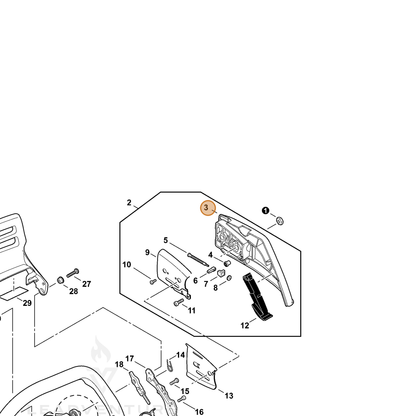 ECHO part C300000413 — IPL diagram snippet (6x zoom, amber highlight)