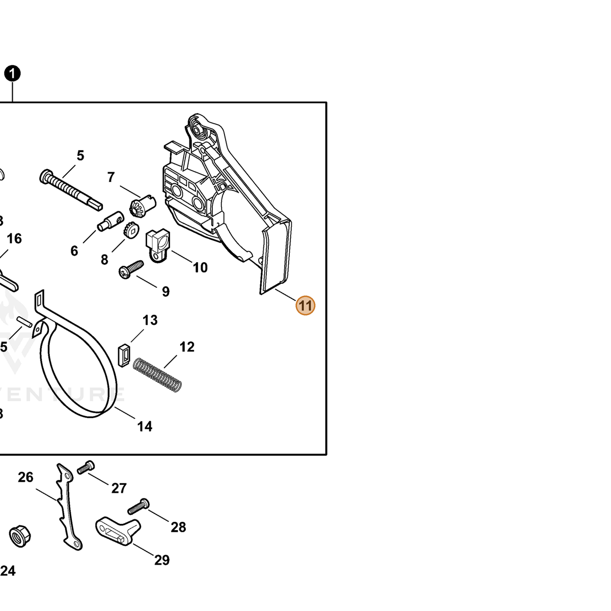 ECHO part C300000420 — IPL diagram snippet (6x zoom, amber highlight)