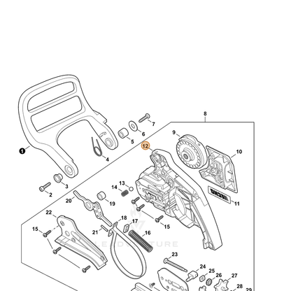 ECHO part C300000910 — IPL diagram snippet (6x zoom, amber highlight)