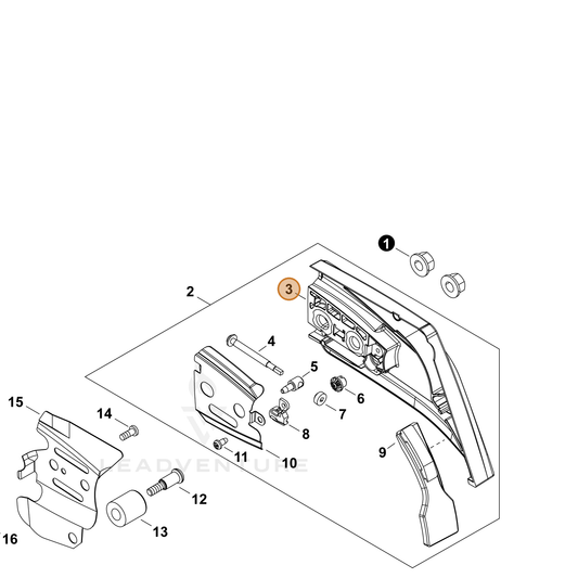 Echo part C300001060 — IPL diagram snippet (6x zoom, amber highlight)