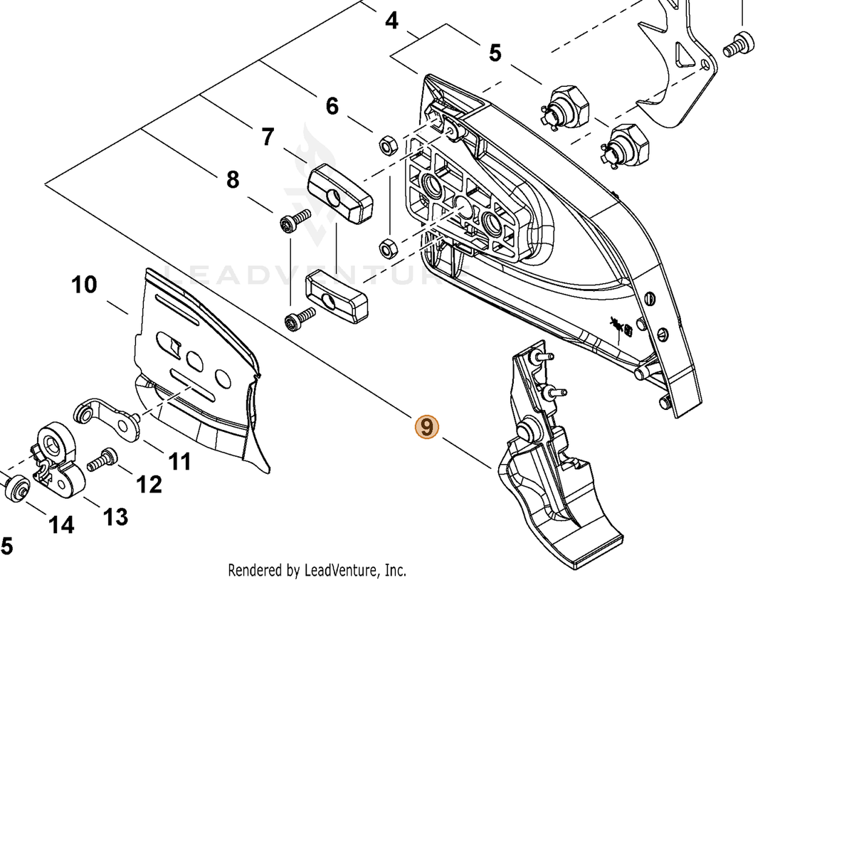 ECHO part C302000110 — IPL diagram snippet (6x zoom, amber highlight)