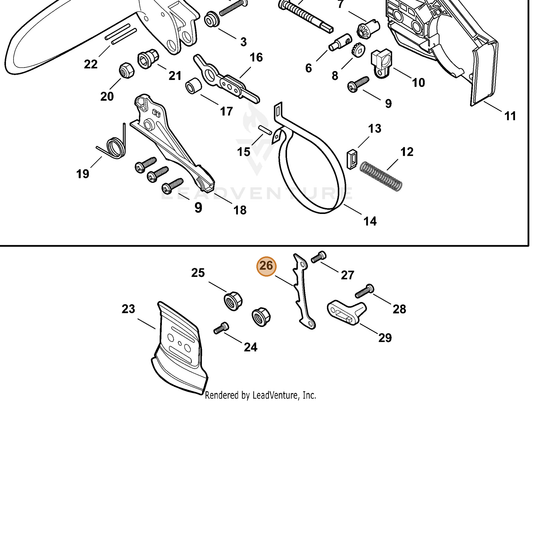ECHO part C304000000 — IPL diagram snippet (6x zoom, amber highlight)