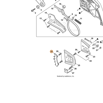 ECHO part C304000010 — IPL diagram snippet (6x zoom, amber highlight)