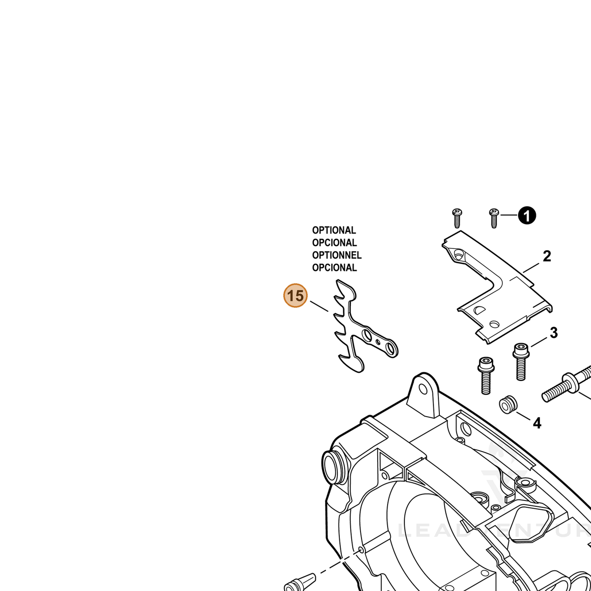 ECHO part C304000070 — IPL diagram snippet (6x zoom, amber highlight)
