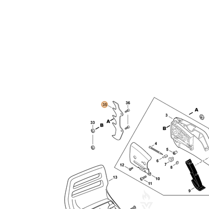 ECHO part C304000300 — IPL diagram snippet (6x zoom, amber highlight)