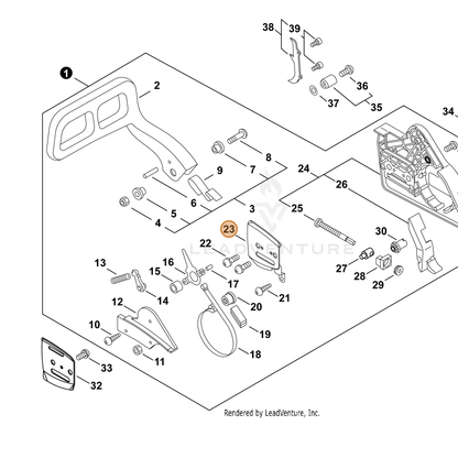 ECHO part C305000040 — IPL diagram snippet (6x zoom, amber highlight)
