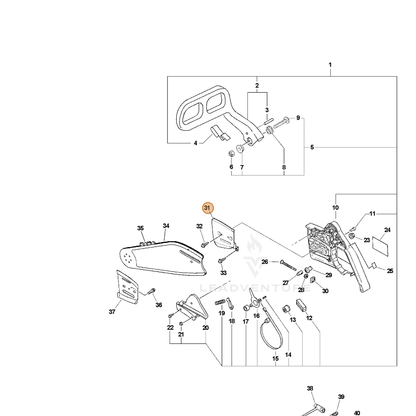 ECHO part C305000050 — IPL diagram snippet (6x zoom, amber highlight)