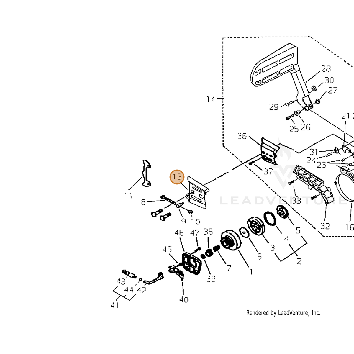 Echo part C305000120 — IPL diagram snippet (6x zoom, amber highlight)