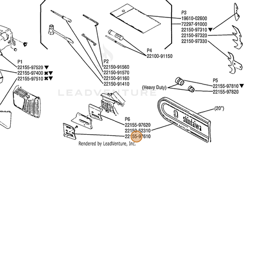 Echo part C305000350 — IPL diagram snippet (6x zoom, amber highlight)