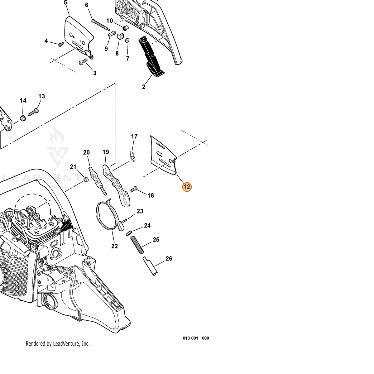 ECHO part C305000390 — IPL diagram snippet (6x zoom, amber highlight)