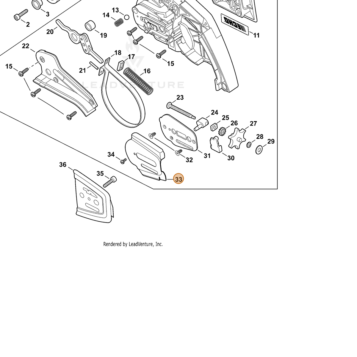 ECHO part C305000420 — IPL diagram snippet (6x zoom, amber highlight)