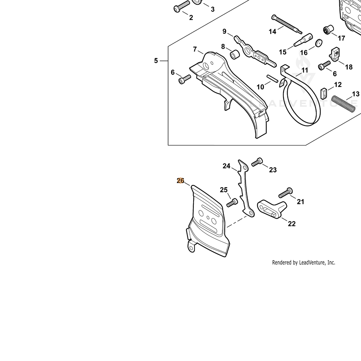 ECHO part C305000430 — IPL diagram snippet (6x zoom, amber highlight)