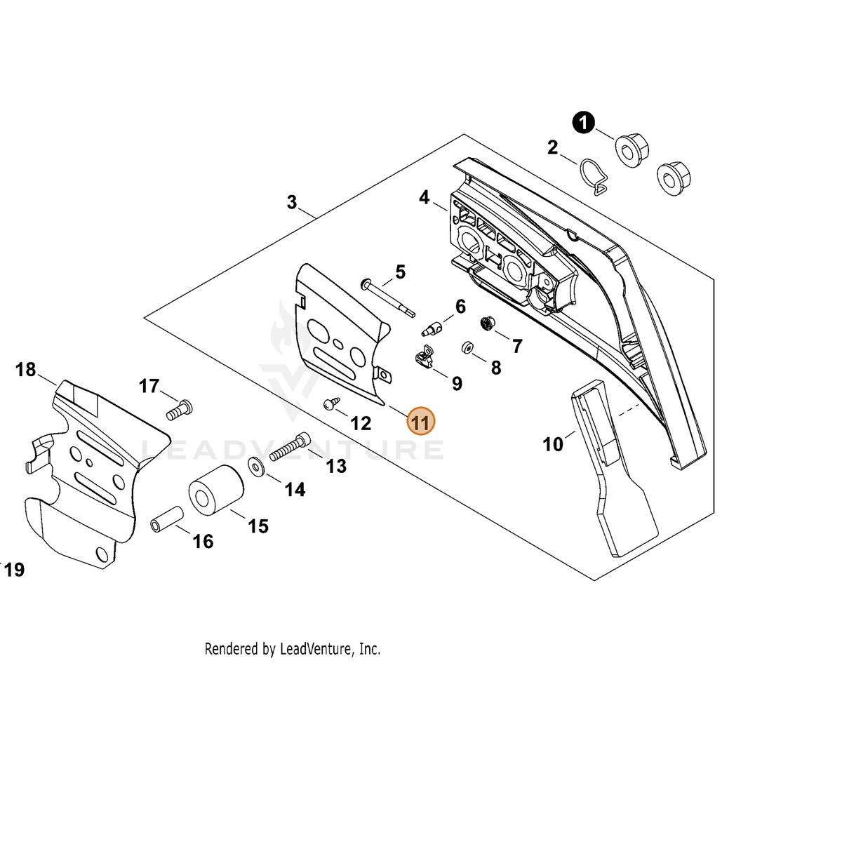ECHO part C305000470 — IPL diagram snippet (6x zoom, amber highlight)