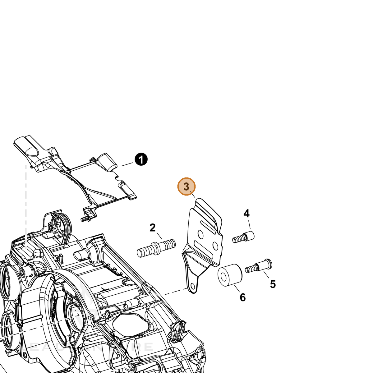 ECHO part C305000511 — IPL diagram snippet (6x zoom, amber highlight)