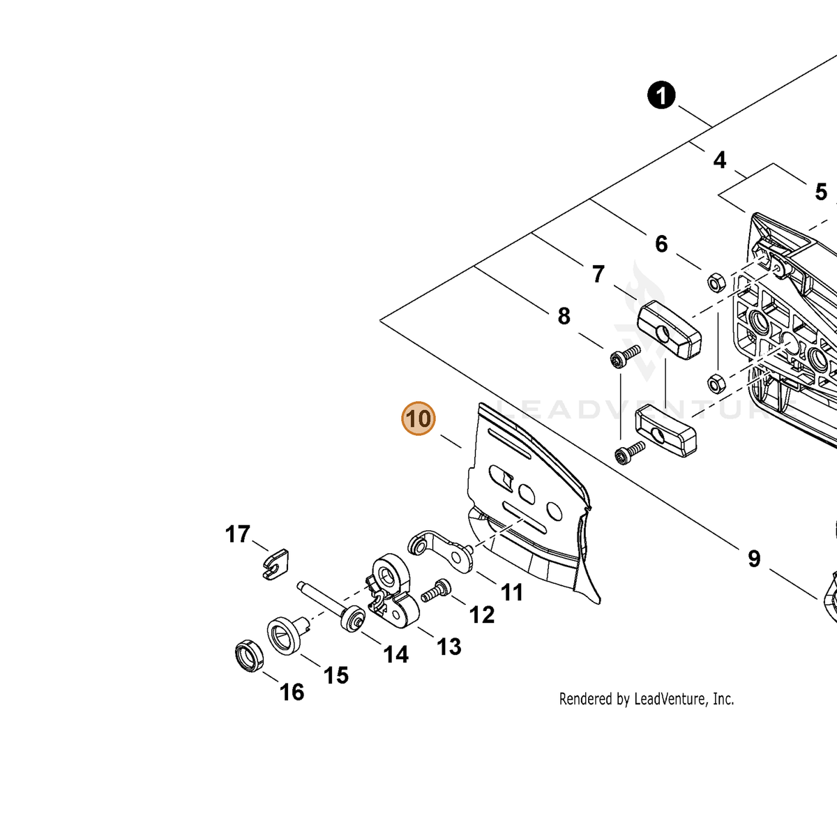 ECHO part C305000550 — IPL diagram snippet (6x zoom, amber highlight)