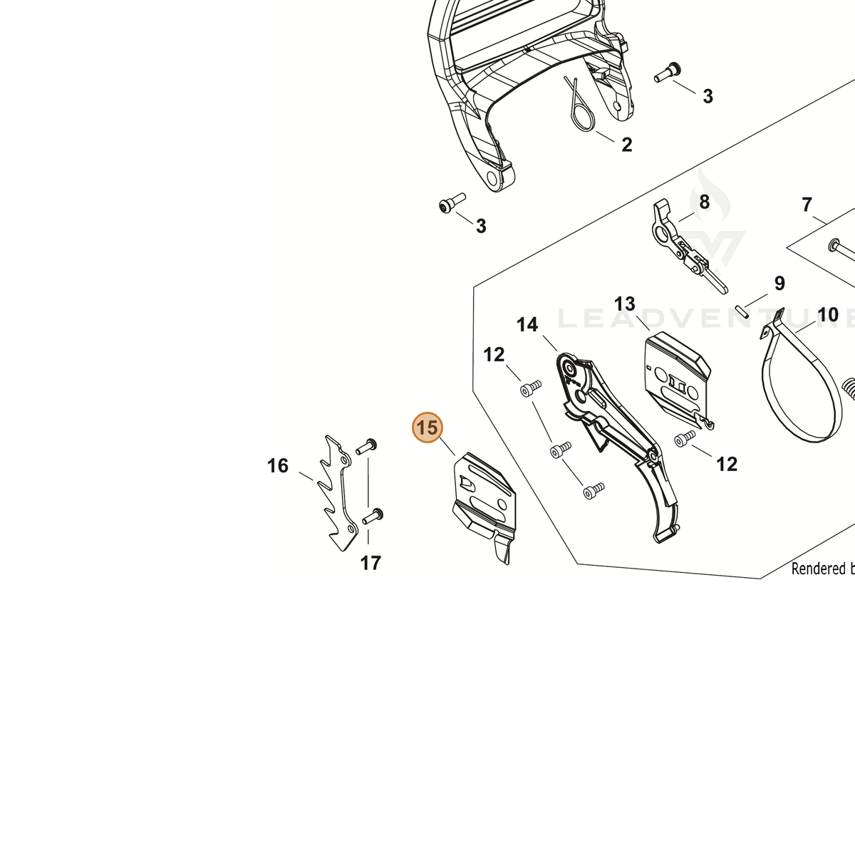 ECHO part C305000560 — IPL diagram snippet (6x zoom, amber highlight)