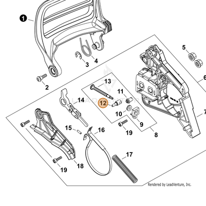 ECHO part C309000030 — IPL diagram snippet (6x zoom, amber highlight)