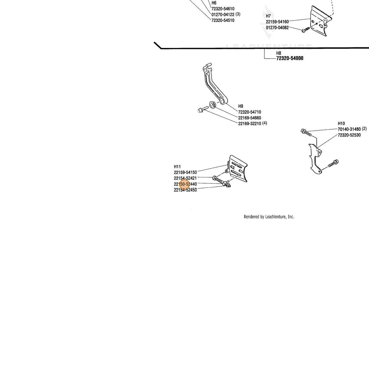 ECHO part C309000110 — IPL diagram snippet (6x zoom, amber highlight)