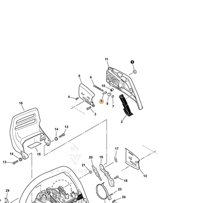 ECHO part C309000150 — IPL diagram snippet (6x zoom, amber highlight)