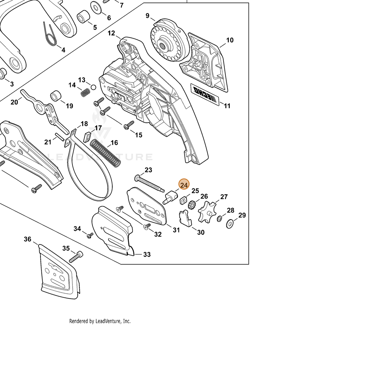 ECHO part C309000170 — IPL diagram snippet (6x zoom, amber highlight)