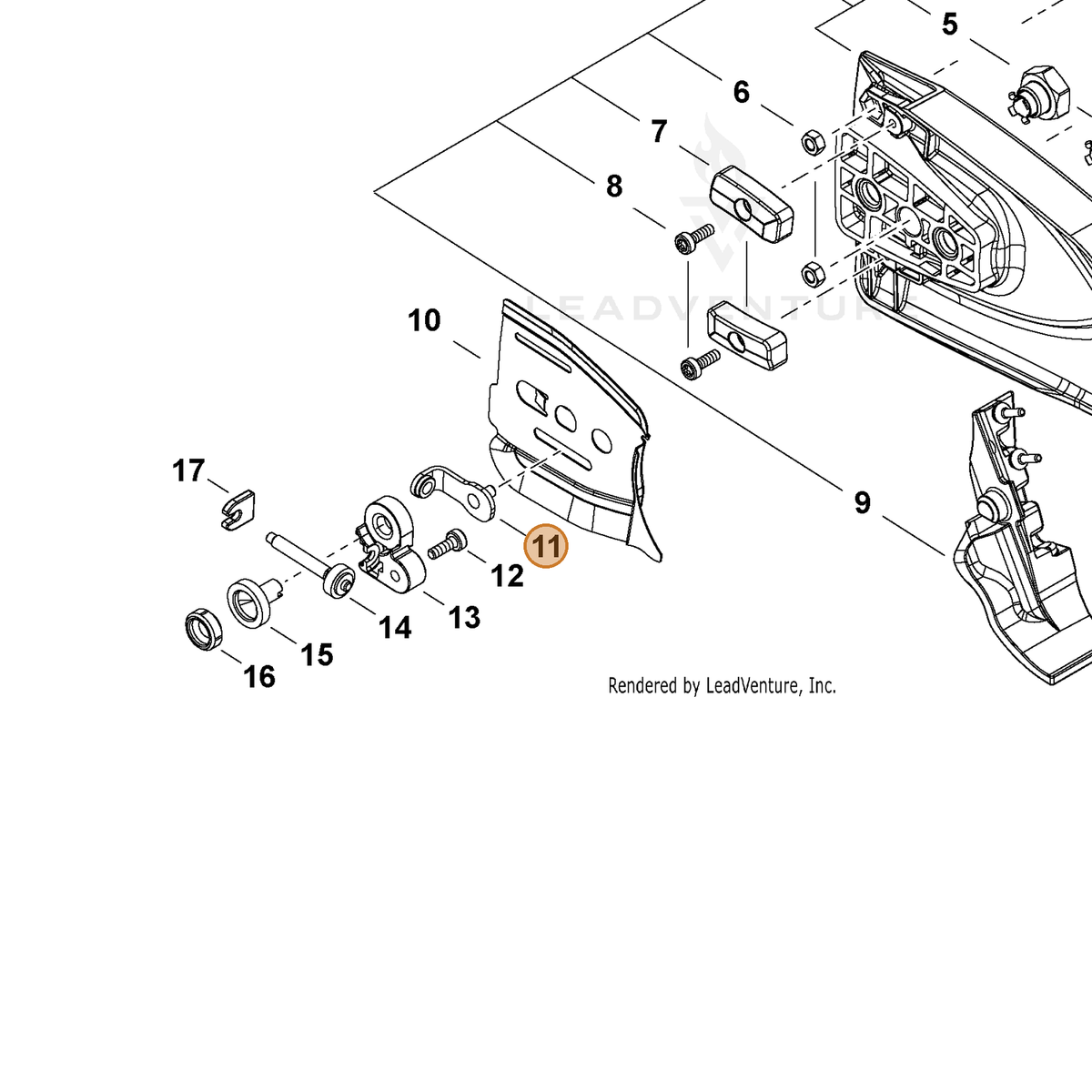 ECHO part C309000210 — IPL diagram snippet (6x zoom, amber highlight)