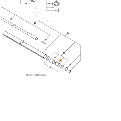 ECHO part C316000010 — IPL diagram snippet (6x zoom, amber highlight)