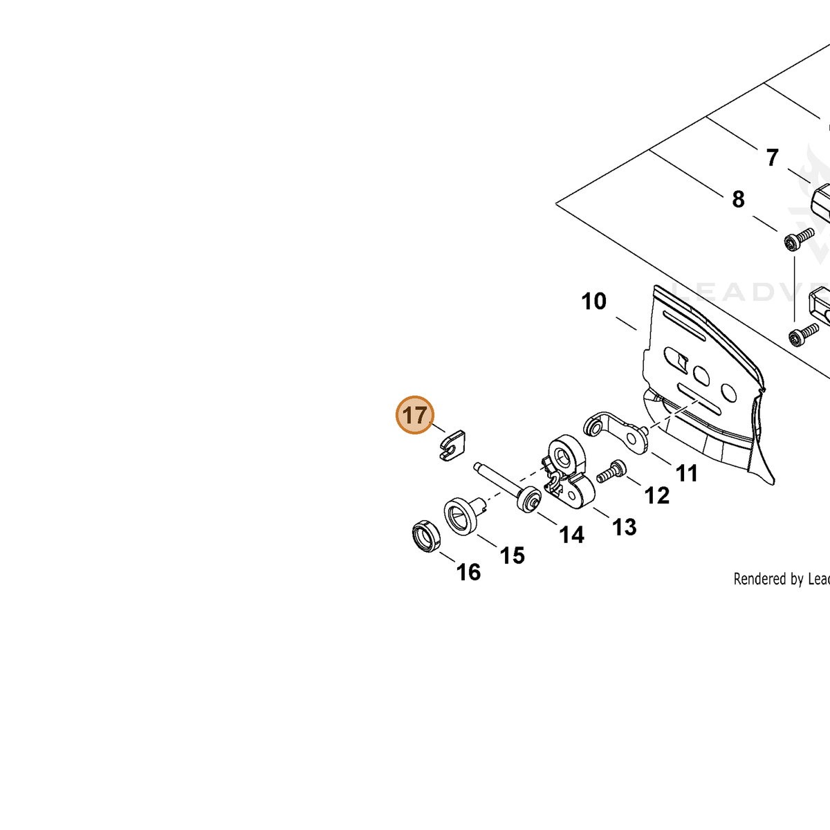ECHO part C316000100 — IPL diagram snippet (6x zoom, amber highlight)