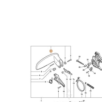 ECHO part C320000090 — IPL diagram snippet (6x zoom, amber highlight)