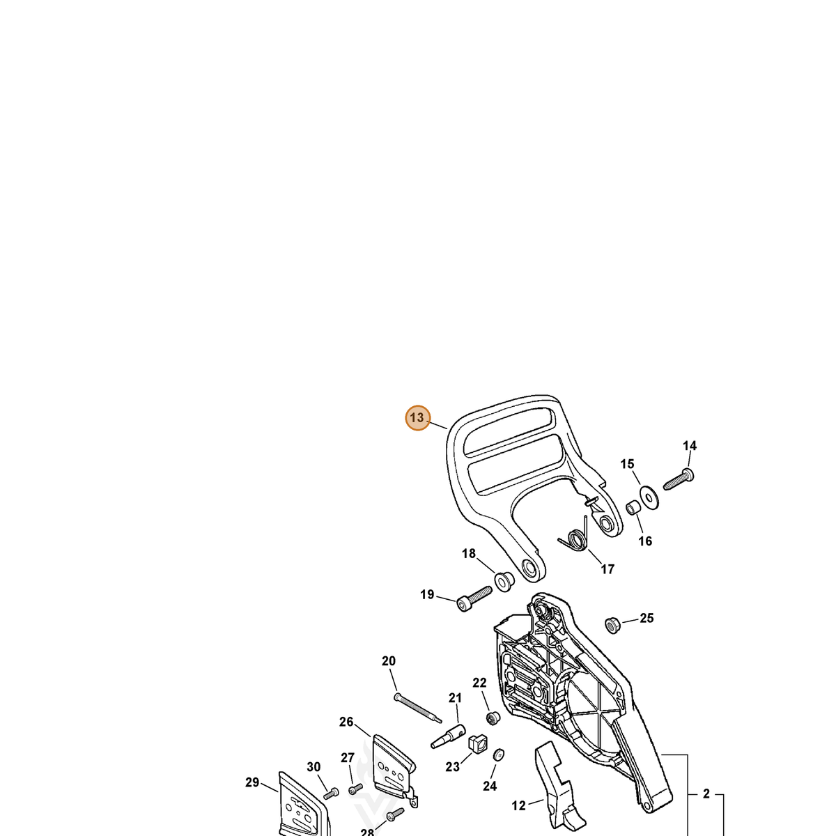 ECHO part C320000141 — IPL diagram snippet (6x zoom, amber highlight)