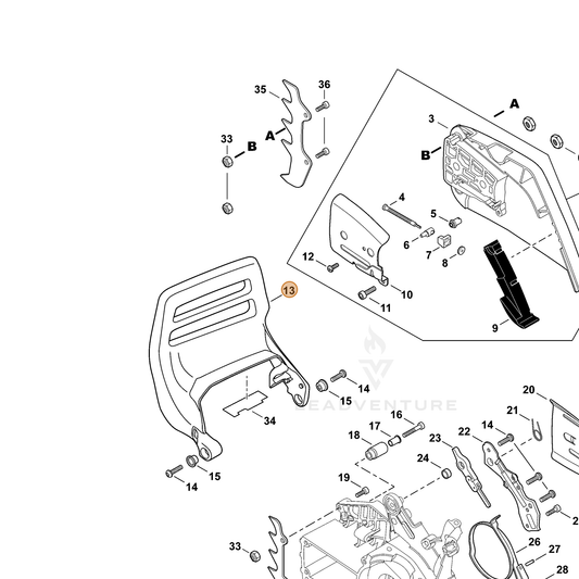 Echo part C320000183 — IPL diagram snippet (6x zoom, amber highlight)